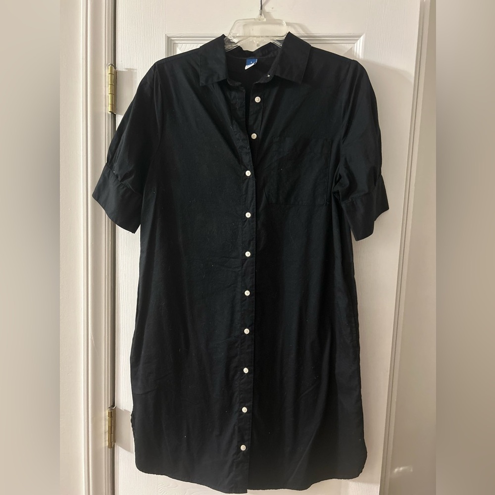 Old Navy Black Button-Up Dress